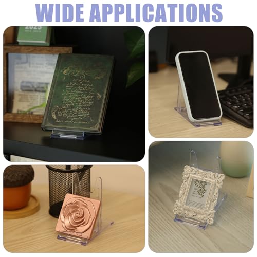 FREEEBLOSS 24 Pcs Acrylic Book Stand Adjustable Clear Display - Image 8