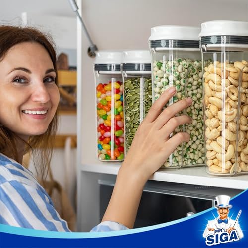 MR.SIGA Airtight Cereal Dispenser Set, Storage Containers - Image 3