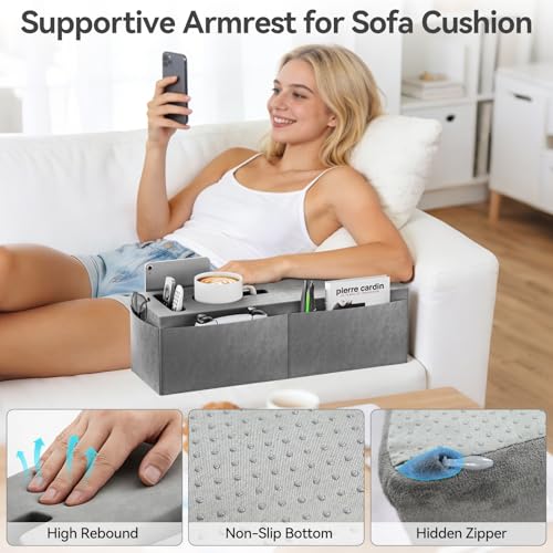 Couch Armrest Caddy with Cup Holder, Portable Sofa Armrest - Image 5
