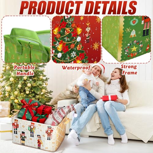 6 Pcs Christmas Storage Bin Collapsible Christmas Basket - Image 5
