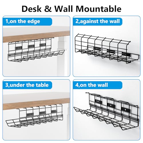2 Pack DELAMU Under Desk Cable Management Tray, Meta | All Products - Image 6