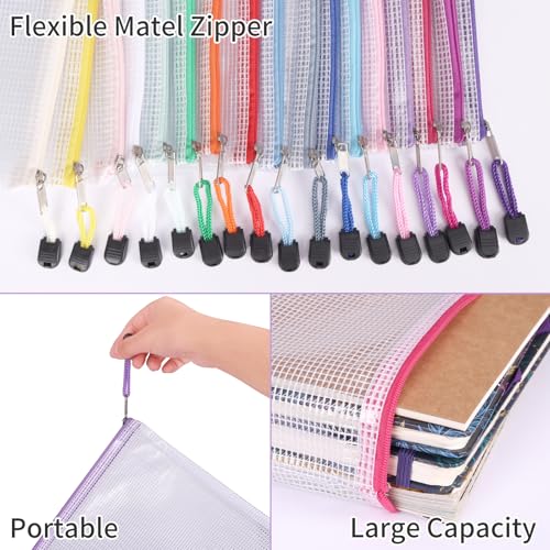 EOOUT 42pcs Mesh Zipper Pouch, 8 Sizes Waterproof Zipper Bags - Image 7