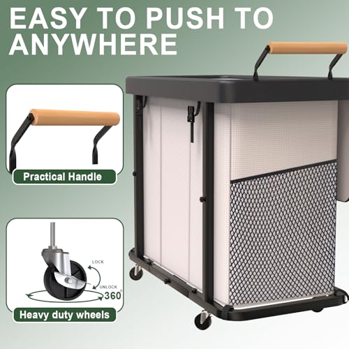 Laundry Hamper 3 Section,Rolling Laundry Basket | Home Organization - Image 5