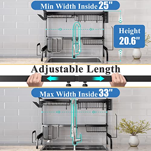 Over The Sink Dish Drying Rack, Adjustable 25.5-33.5 in - Image 4
