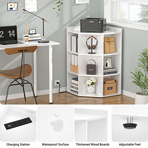 Aheaplus Corner Cabinet, Corner Storage with USB Ports - Image 7