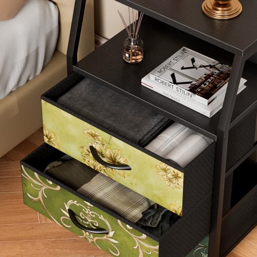 Furnulem Retro NightStand with 3 Drawer, Small Vintage Storage - Image 7