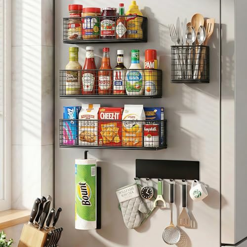 Magnetic Spice Rack Refrigerator,Include Paper Towel - Image 2