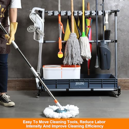 Mop and Broom Holder with Wheels - Keep Your Cleaning - Image 3