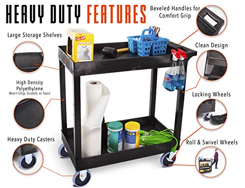 Stand Steady Tubstr 2 Shelf Utility Cart Supports Up to 250 lbs - Image 3