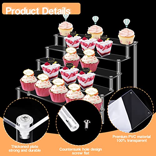 KALYLOC 5 Tier Acrylic Risers Display Stand Clear Display Dessert - Image 4