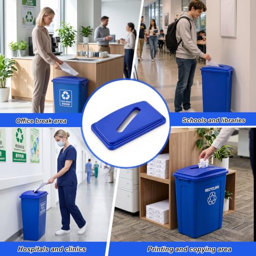 Maxdot 2 Pcs Recycle Bin Lids Paper Recycling, Blue - Image 7