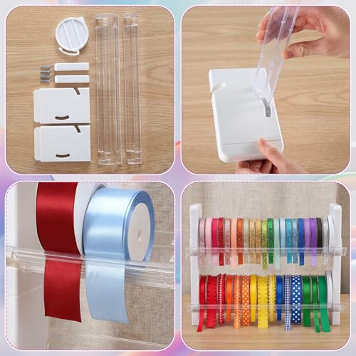 Kathfly 2 Set Plastic Ribbon Spool Holder Ribbon Rack - Image 6