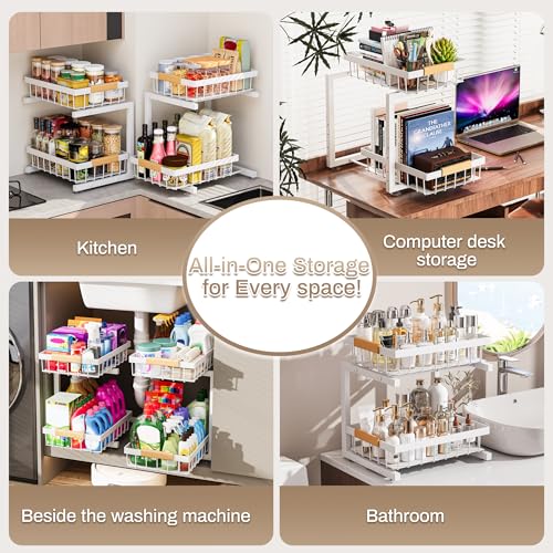 ADBIU Adjustable Under Sink Organizer, 2-Tier Pull-O | All Products - Image 4