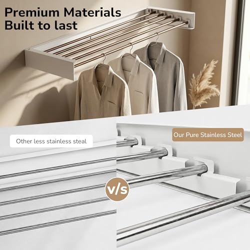 Wall Mounted Clothes Drying Rack Collapsible, Pure - Image 8
