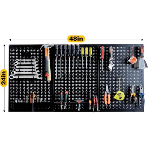 Peg Board Wall Organizer 4 ft. Metal Garage Wall Pegboard - Image 4