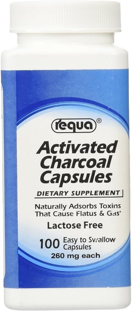 Requa Activated Charcoal, 260 mg, 100 Count