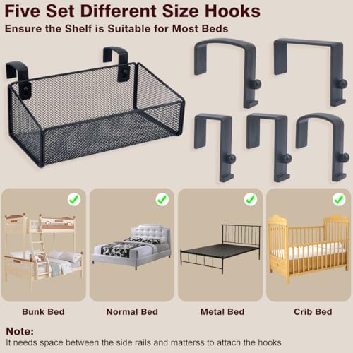 Bedside Shelf Bunk Bed Organizer Shelf Hanging Storage - Image 4