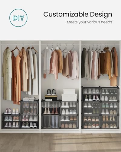 SONGMICS Shoe Rack, 8-Tier with Doors, 32-Pair Storage Cabinet - Image 6