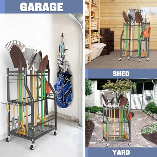 WALMANN Garden Tool Organizer with Wheels | Home Organization - Image 4