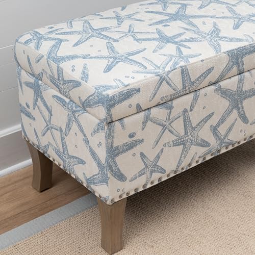 Linon Stephanie Cream and Light Blue Starfish Fully - Image 7