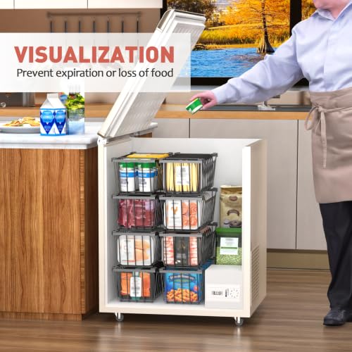 Freezer Organizer Bins for 5-7 Cu.FT Chest Freezer, 4 Pack Black - Image 7
