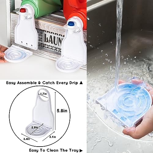 Laundry Detergent Holder with Drip Tray Catcher - Wooden - Image 5