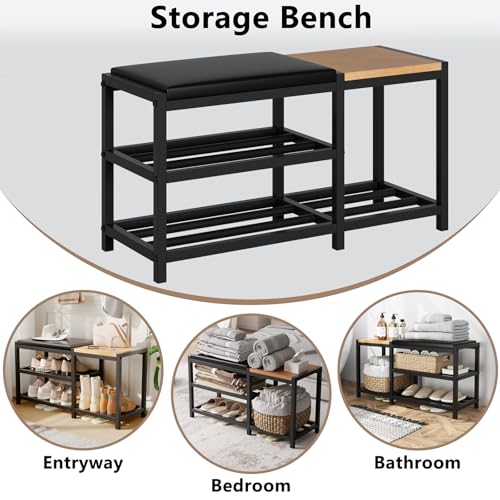 Shoe Bench with Shoe Rack,Shoe Rack for Entryway,Supports 570 lbs - Image 6