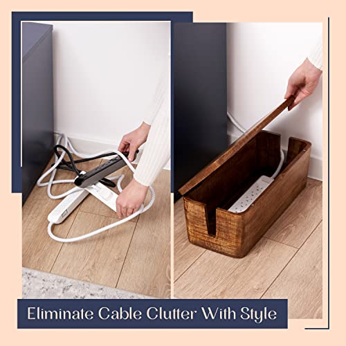 Large Cable Management Box, Wood Wire Organizer & Po | Cable Managemen - Image 4