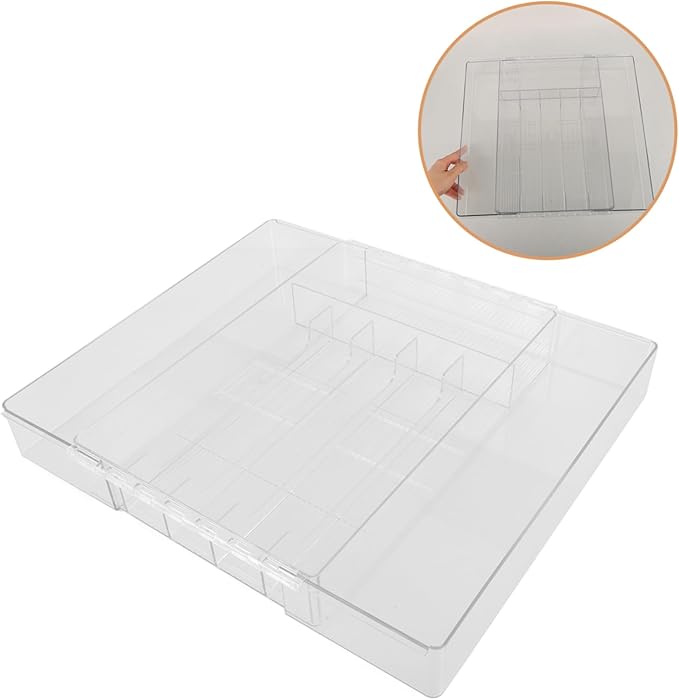 Silverware Organizer Tray Compartment Cutlery Organizer Trays for Drawer
