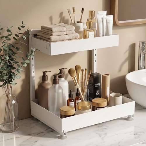 Under Sink Organizer 2 Pack, 2-Tier Metal Slide-Out - Image 6