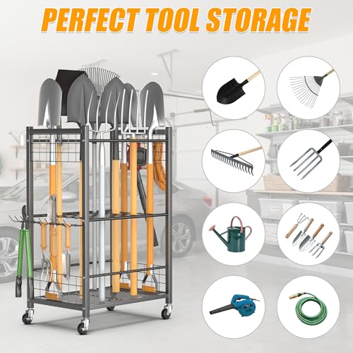 Ultrawall Garden Tool Organizer with Wheels, Yard Tool Storage - Image 6