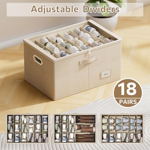 Shoe Organizer for Closet, Shoe Box Storage Containers Fit 18 - Image 5