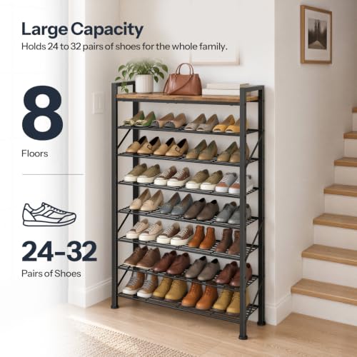 HOOBRO 8 Tier Shoe Rack, Large Capacity Shoe Organiz | All Products - Image 5