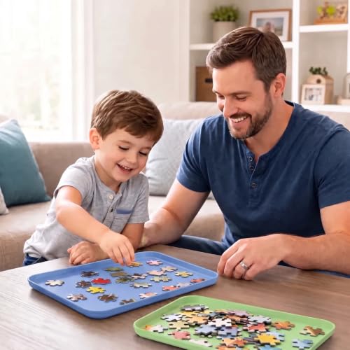 10 Pack Plastic Stackable Multicolor Puzzle Sorting Trays Art - Image 8