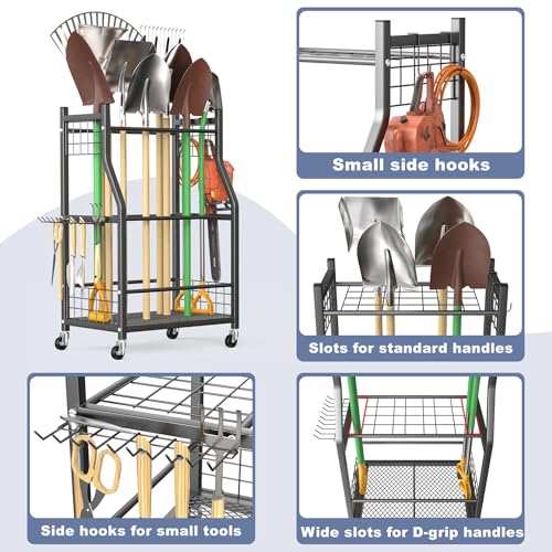 WALMANN Garden Tool Organizer with Wheels | Home Organization - Image 5