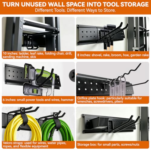 66" Garage Tool Organizer Wall Mount,Heavy Duty Adjustable Rack - Image 6