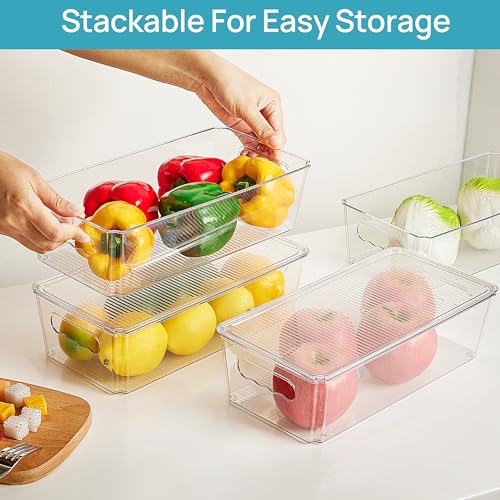 Vtopmart 4pcs Clear Stackable Storage Bins with Lids - Image 6