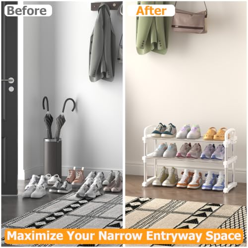 REBECAT Expandable Shoe Rack 2 Tier Stainless Steel Closet - Image 7