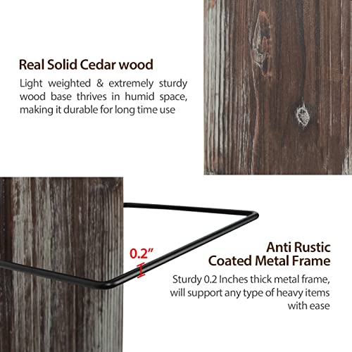 J JACKCUBE DESIGN Wall Mount Rustic Wood and Metal Towel Rack 6 - Image 6