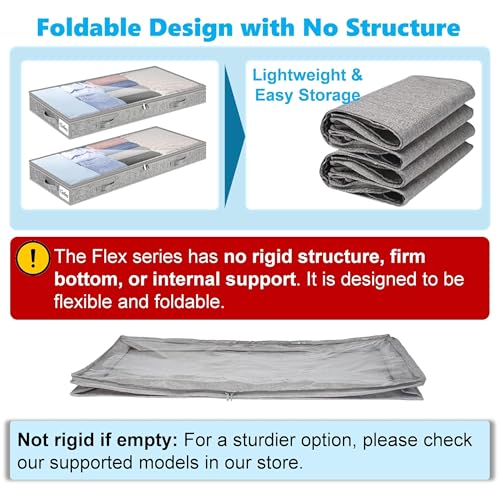 4 Inch Low Profile Under Bed Storage Drawer 2 Pack, Lightweight - Image 5
