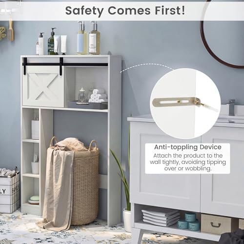 GIANTEX Over The Toilet Storage Cabinet - Freestanding - Image 7