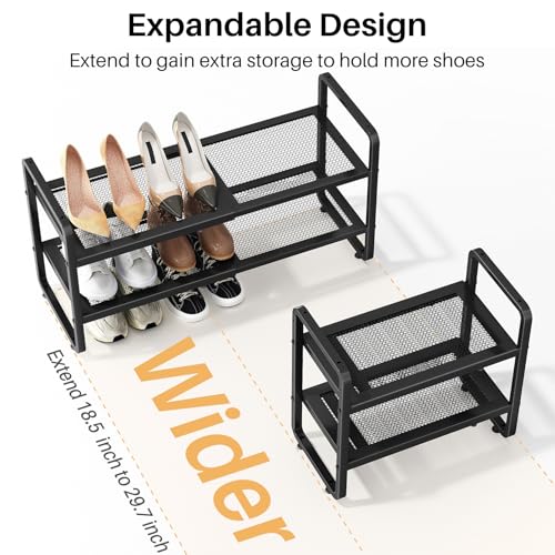Expandable Metal Shoe Rack for Closet, Entryway & Garage - Image 5