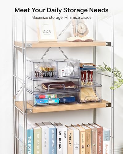 Vtopmart Stackable Storage Drawers Set of 6, Plastic Organizer - Image 4