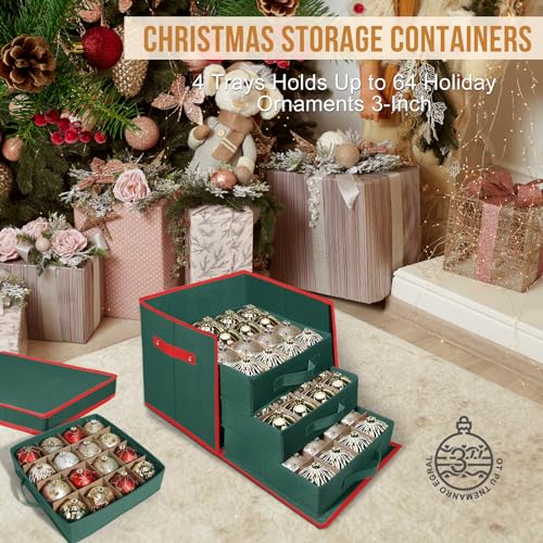 Premium Christmas Ornament Storage Box Keeps 64 3" & 4 - Image 5