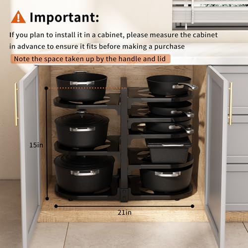 Adjustable Heavy Duty Pots and Pans Organizer Under Cabinet - Image 6