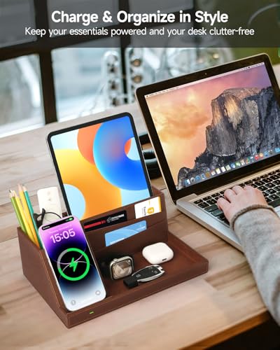 Fast Wireless Charging Station with Desk Organizer for iPhone - Image 3