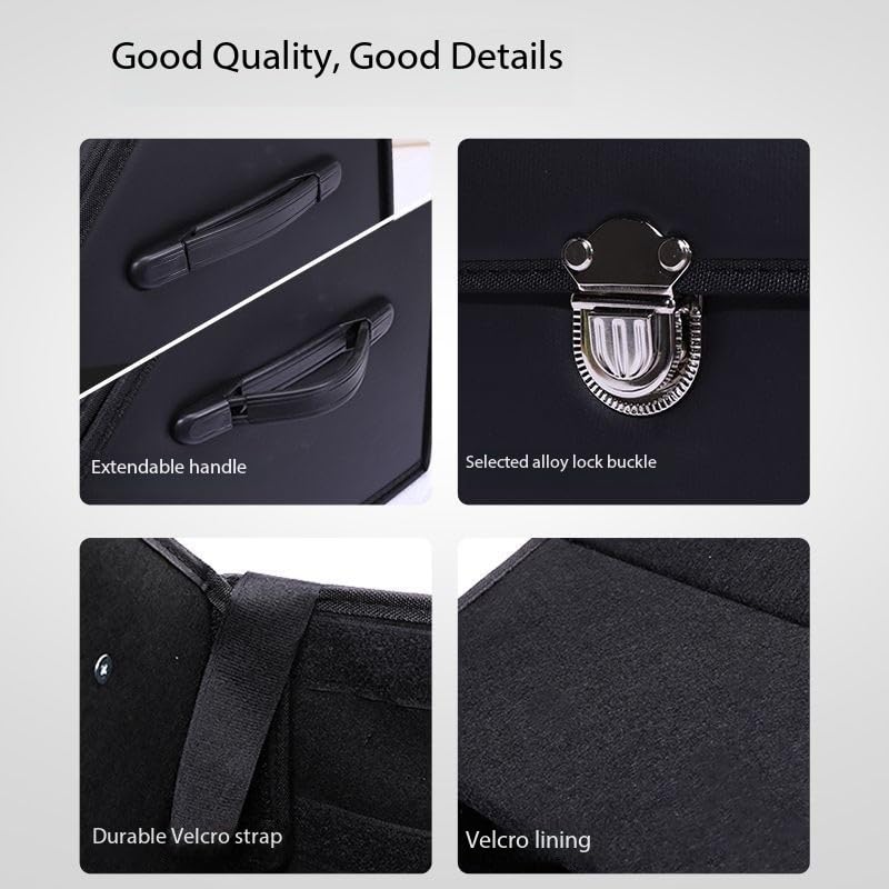 Car Trunk Organizer Leather Storage Box with Lid for Trunk - Image 4