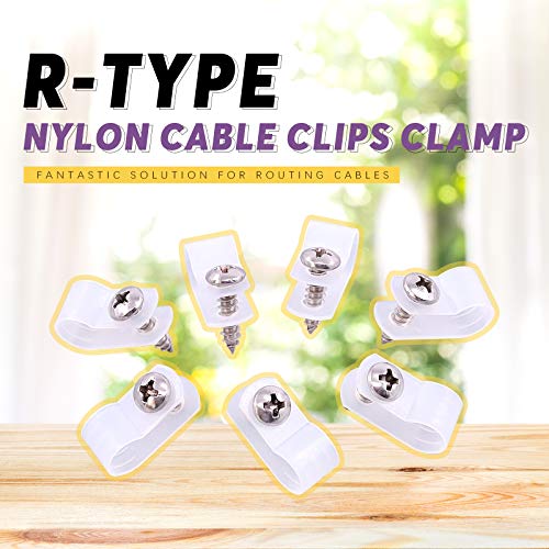 Swpeet 60 Pack White 5/16 Inch Nylon Plastic R-Type Cable - Image 5