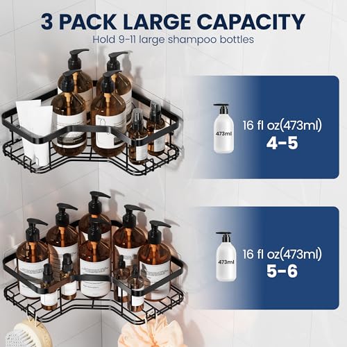 MAXIFFE 3 Pack Corner Shower Caddy with Soap Holder, | All Products - Image 4