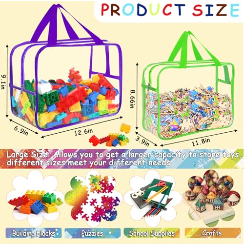 6 Colors L & XL Toy Storage Bags with Labels Reusable - Image 4